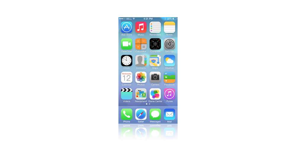 iOS7 homescreen layout photoshop file by Aaron Kettl