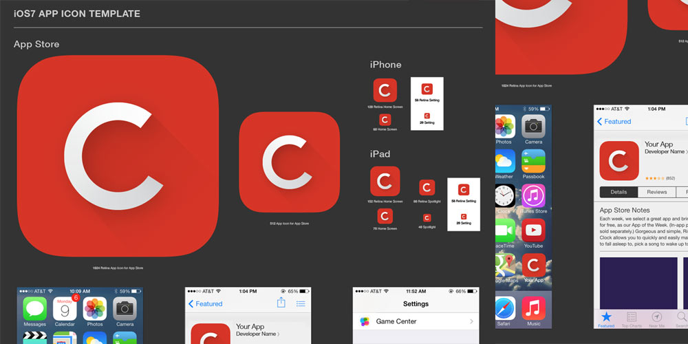 iOS App Icon Template by Carol Lee Illustrator File