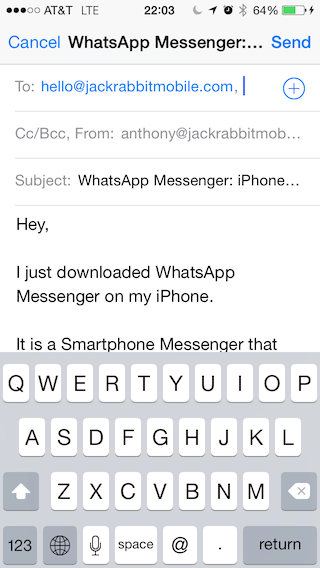 WhatsApp - Tell A Friend - Email