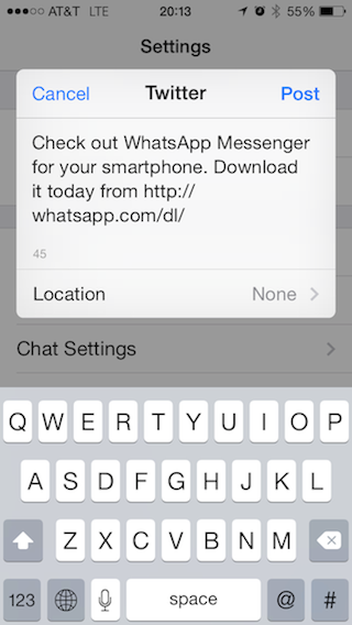 WhatsApp - Tell A Friend - Twitter