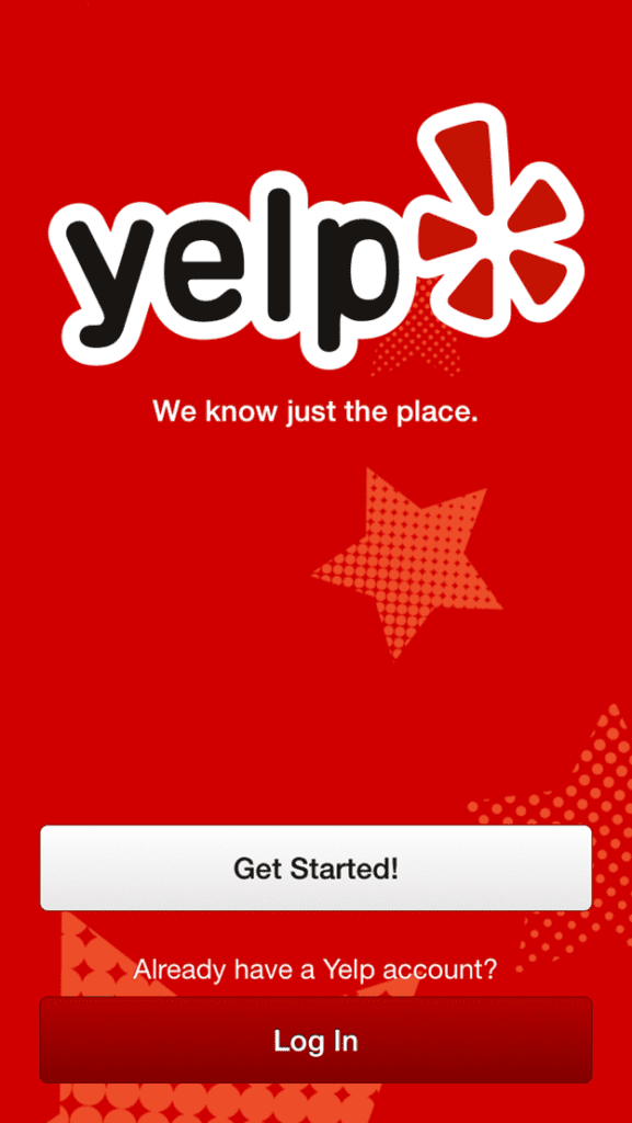 yelp phone home screen