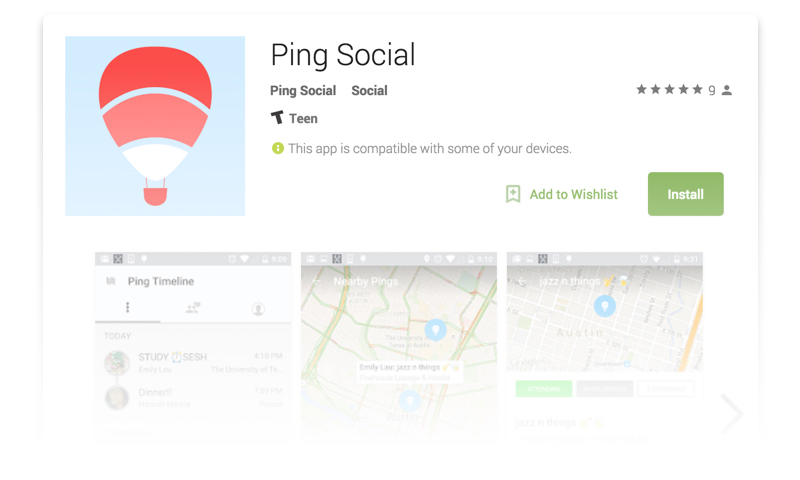 ping social app store