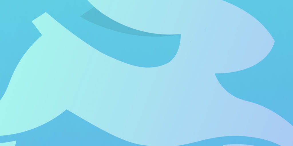 blue background with rabbit