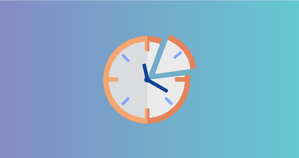 broken clock with gradient blue background