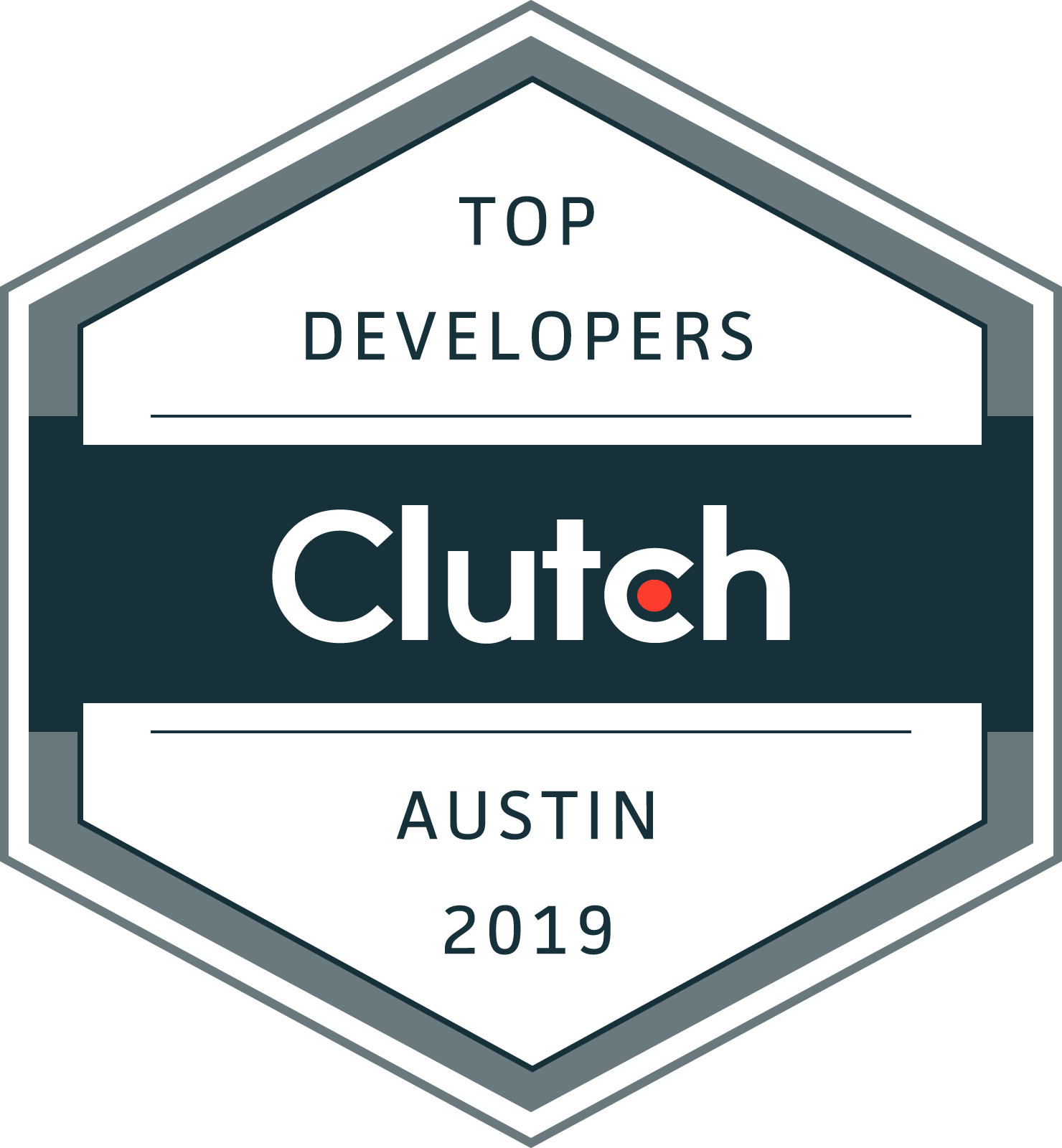 Top Developers for Clutch.co - Austin 2019 Award for Top Developers for Clutch.co - Austin 2019