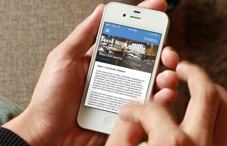 app screen on iphone Tribeza Magazine