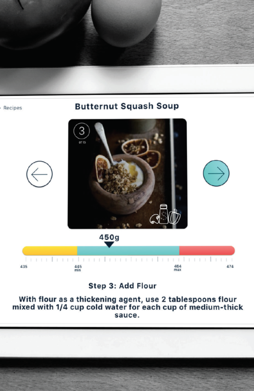 Recipeasy iPad Example - Butternut Squash Soup Step 3: Add Flour