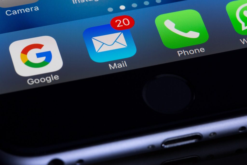 close up of iphone apps screen