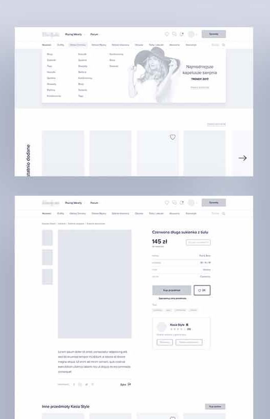 UX Wireframe examples by InVision