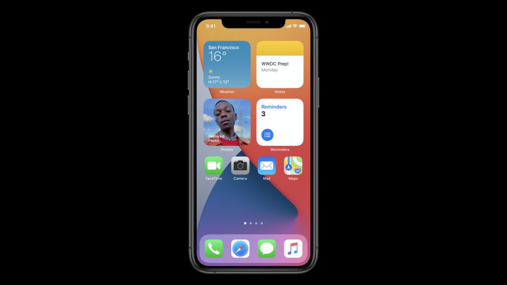 iOS 14 widgets on a homescreen