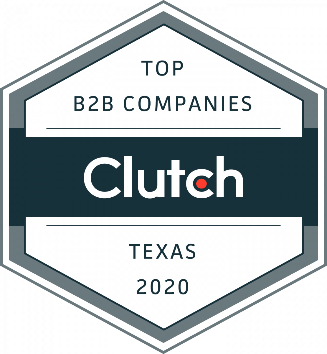 Top B2B Companies Texas 2020 - Clutch Award Badge