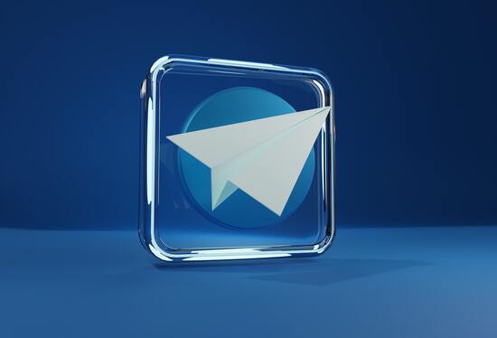 a 3-d rendering of the Telegram Logo